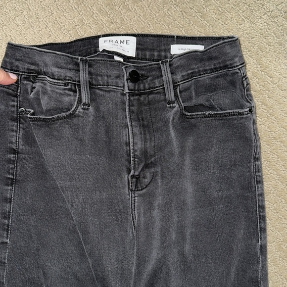 Frame Le High Skinny Ripped Black Jeans Size 27 - Picture 5 of 7
